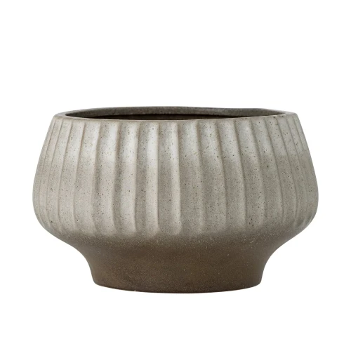 Flat modern flowerpot Assie grey - Bloomingville