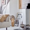 Flat modern flowerpot Assie grey - Bloomingville