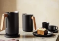 Cup with saucer Nordic Kitchen 0,2L black stoneware set of 4 - Eva Solo
