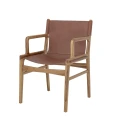 Scandinavian chair Ollie Lounge teak and leather - Bloomingville