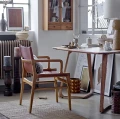 Scandinavian chair Ollie Lounge teak and leather - Bloomingville
