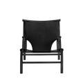 Fotel designerski Samurai - skóra Black drewno dębowe Black - NORR11