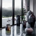 Szary wazon dekoracyjny Luna Grey26 z terakoty - Muubs