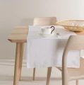 Lniany bieżnik na stół biały 50x145 Sunshine White - Himla