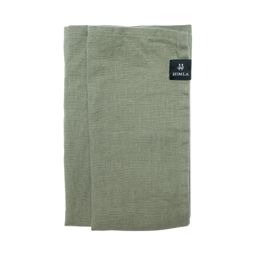 Lniane serwetki materiałowe na stół zielone 45x45 Sunshine Sage, 4-pak - Himla