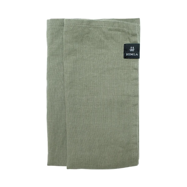Lniane serwetki materiałowe na stół zielone 45x45 Sunshine Sage, 4-pak - Himla