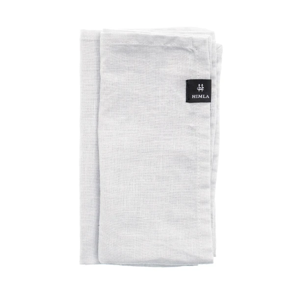 Lniane serwetki materiałowe na stół białe 45x45 Sunshine White, 4-pak - Himla