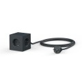 Listwa zasilająca kostka z usb, Square 1 Stockholm Black czarna - Avolt