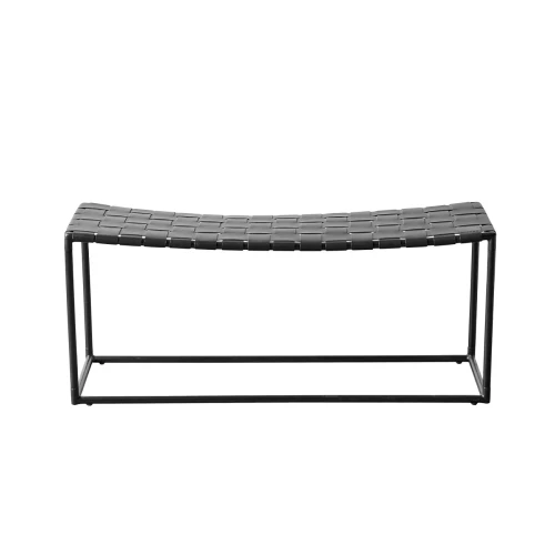 Bench with braided leather seat Soho - Muubs