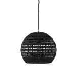 Lampa sufitowa rattanowa czarna Rota 49 - Pomax