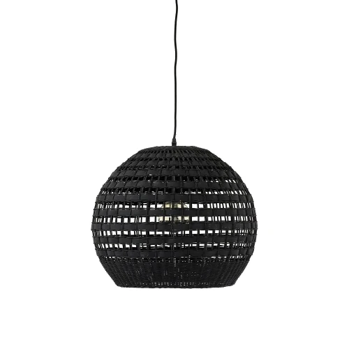 Lampa sufitowa rattanowa czarna Rota 49 - Pomax