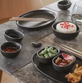 Nordic Kitchen Oval 26 serving plate black stoneware - Eva Solo