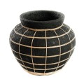 Osłonka na doniczkę dekoracyjna Belly L Black terakota rattan - Bazar Bizar