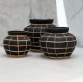 Osłonka na doniczkę dekoracyjna Belly L Black terakota rattan - Bazar Bizar