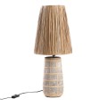 Lampa stołowa z trawy morskiej i terakoty Naxos Concrete - Bazar Bizar