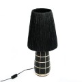 Table lamp Naxos Black seagrass and terracotta - Bazar Bizar