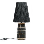 Lampa stołowa z trawy morskiej i terakoty Naxos Black - Bazar Bizar