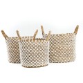 Kosz boho Crossed Macrame L z trawy morskiej - Bazar Bizar