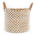 Kosz boho Crossed Macrame L z trawy morskiej - Bazar Bizar