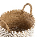 Kosz boho Crossed Macrame M z trawy morskiej - Bazar Bizar