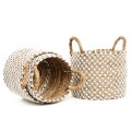 Kosz boho Crossed Macrame M z trawy morskiej - Bazar Bizar