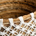 Kosz boho Crossed Macrame S z trawy morskiej - Bazar Bizar