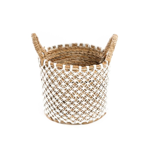 Kosz boho Crossed Macrame S z trawy morskiej - Bazar Bizar