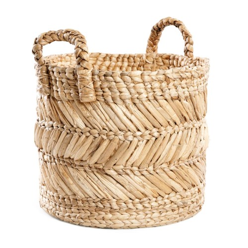 Woven basket Zigzag M banana leaves - Bazar Bizar