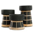 Decorative candle holder Serene L terracotta and rattan - Bazar Bizar