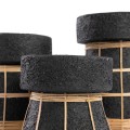 Decorative candle holder Serene S terracotta and rattan - Bazar Bizar