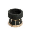 Decorative candle holder Serene S terracotta and rattan - Bazar Bizar