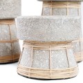 Świecznik dekoracyjny Serene Grey S terakota i rattan - Bazar Bizar