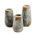 Decorative vase Sneaky Grey M terracotta raffia - Bazar Bizar