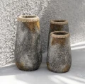 Decorative vase Sneaky Grey M terracotta raffia - Bazar Bizar