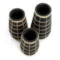 Vase Cutie Black L terracotta and rattan - Bazar Bizar