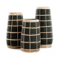Wazon Cutie Black M terakota i rattan - Bazar Bizar