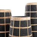 Wazon Cutie Black S terakota i rattan - Bazar Bizar