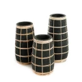 Wazon Cutie Black S terakota i rattan - Bazar Bizar