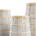 Wazon Cutie Concrete M terakota i rattan - Bazar Bizar