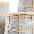 Vase Cutie Concrete S terracotta and rattan - Bazar Bizar