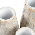 Vase Cutie Concrete S terracotta and rattan - Bazar Bizar