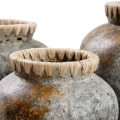 Pot cover Styly L Grey terracotta raffia - Bazar Bizar