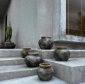 Pot cover Styly M Grey terracotta raffia - Bazar Bizar
