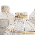 Terracotta vase with rattan Whoopy Concrete L - Bazar Bizar