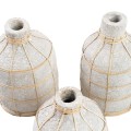 Terracotta vase with rattan Whoopy Concrete S - Bazar Bizar