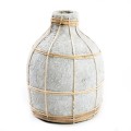Terracotta vase with rattan Whoopy Concrete S - Bazar Bizar