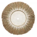 Dekoracja na ścianę z rafii i makramy Wall Deco White 60 - Bazar Bizar