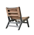 Modern lounge chair Philosophy mango wood and leather - Muubs