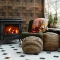 Jute pouffe Bombay jØ45 natural black - Pomax