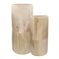 Duże wazony podłogowe z drewna paulownia Pure Natural, zestaw 2 szt - Pomax
